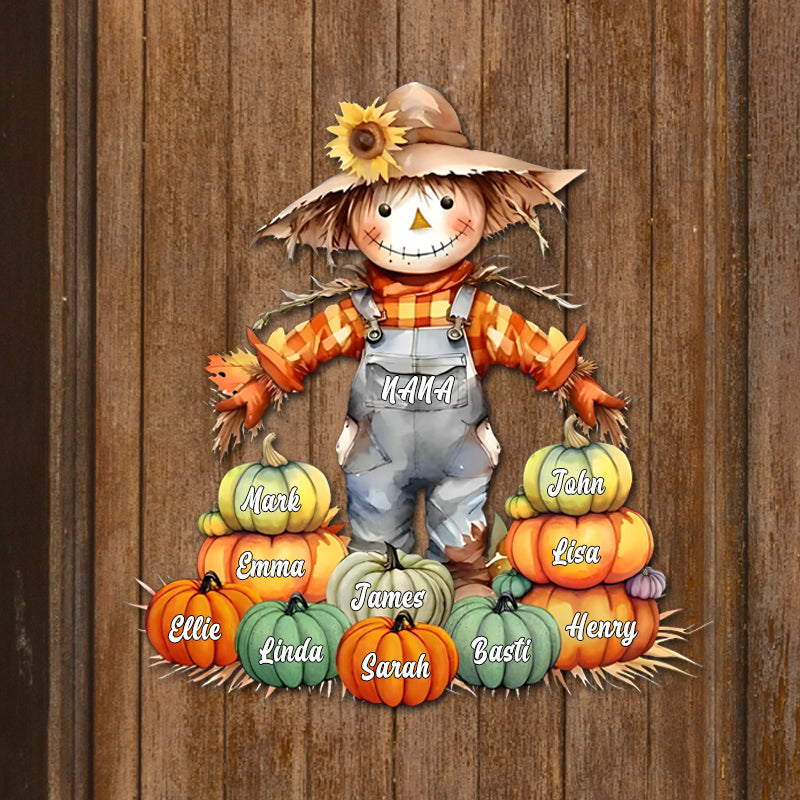 Personalized Fall Scarecrow Name Wooden Sign