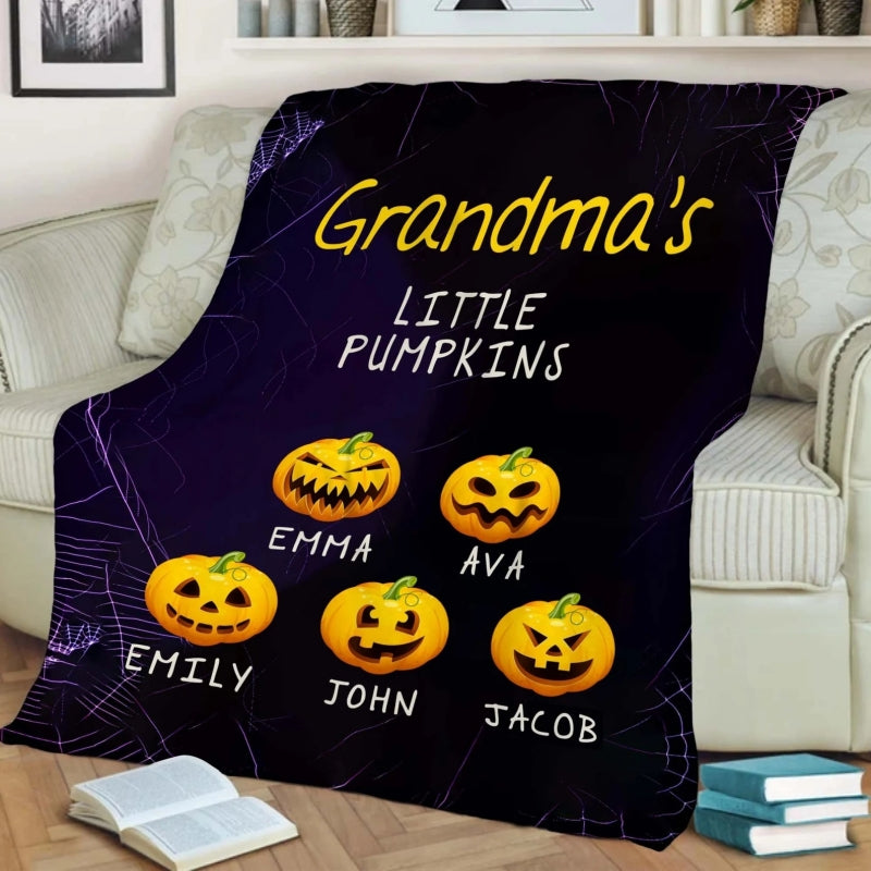 Personalized Pumpkin Halloween Blanket