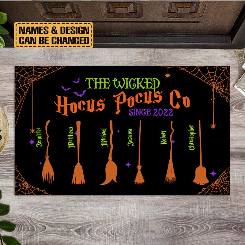 Personalized Halloween Broom Doormat