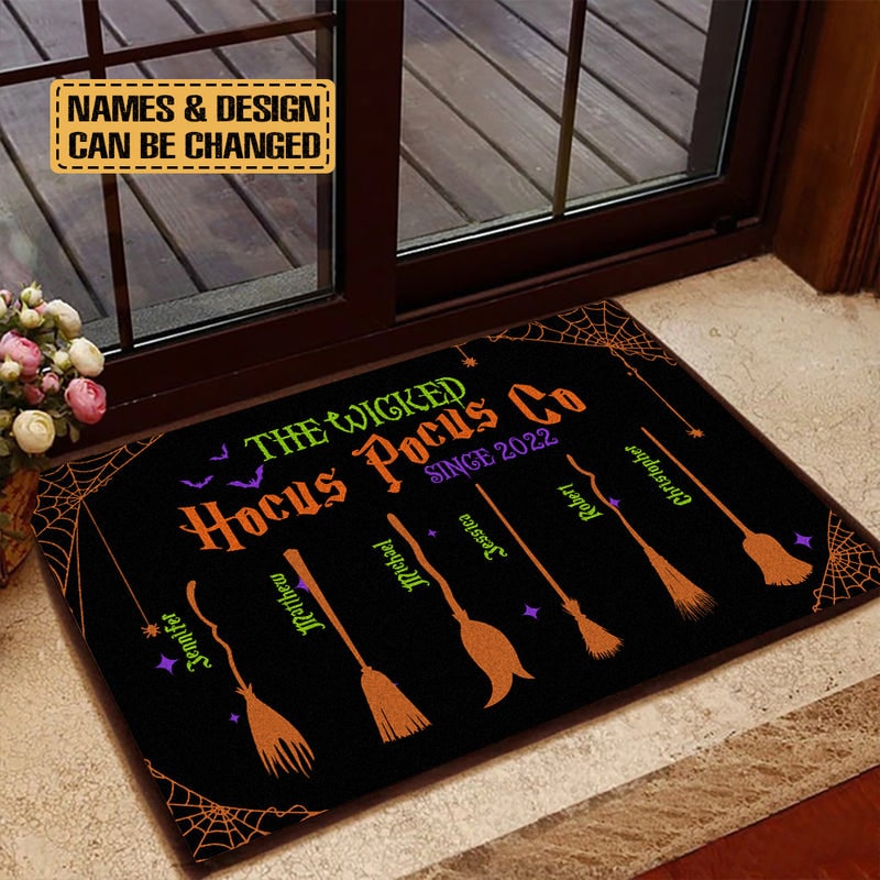 Personalized Halloween Broom Doormat