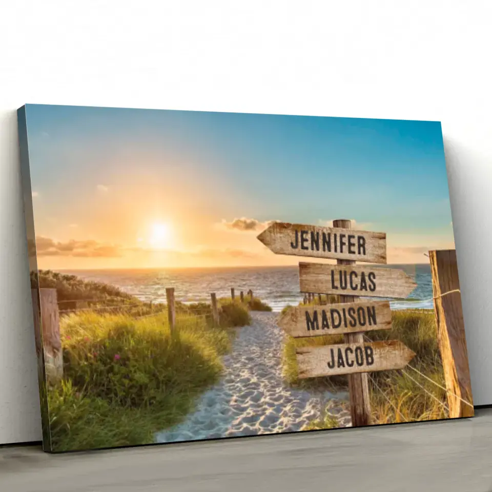 Personalized Canvas "Shared Signpost at the Beach“