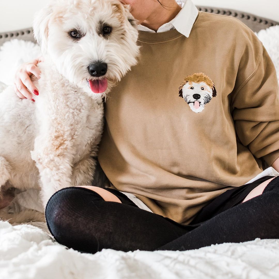 The Custom Embroidered Pet Portrait Patch Sweatshirt