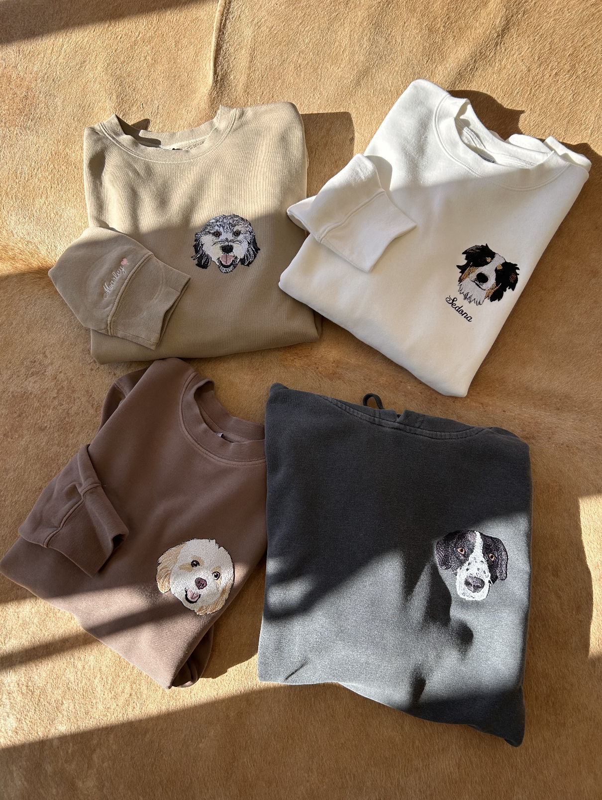 The Custom Embroidered Pet Portrait Patch Sweatshirt