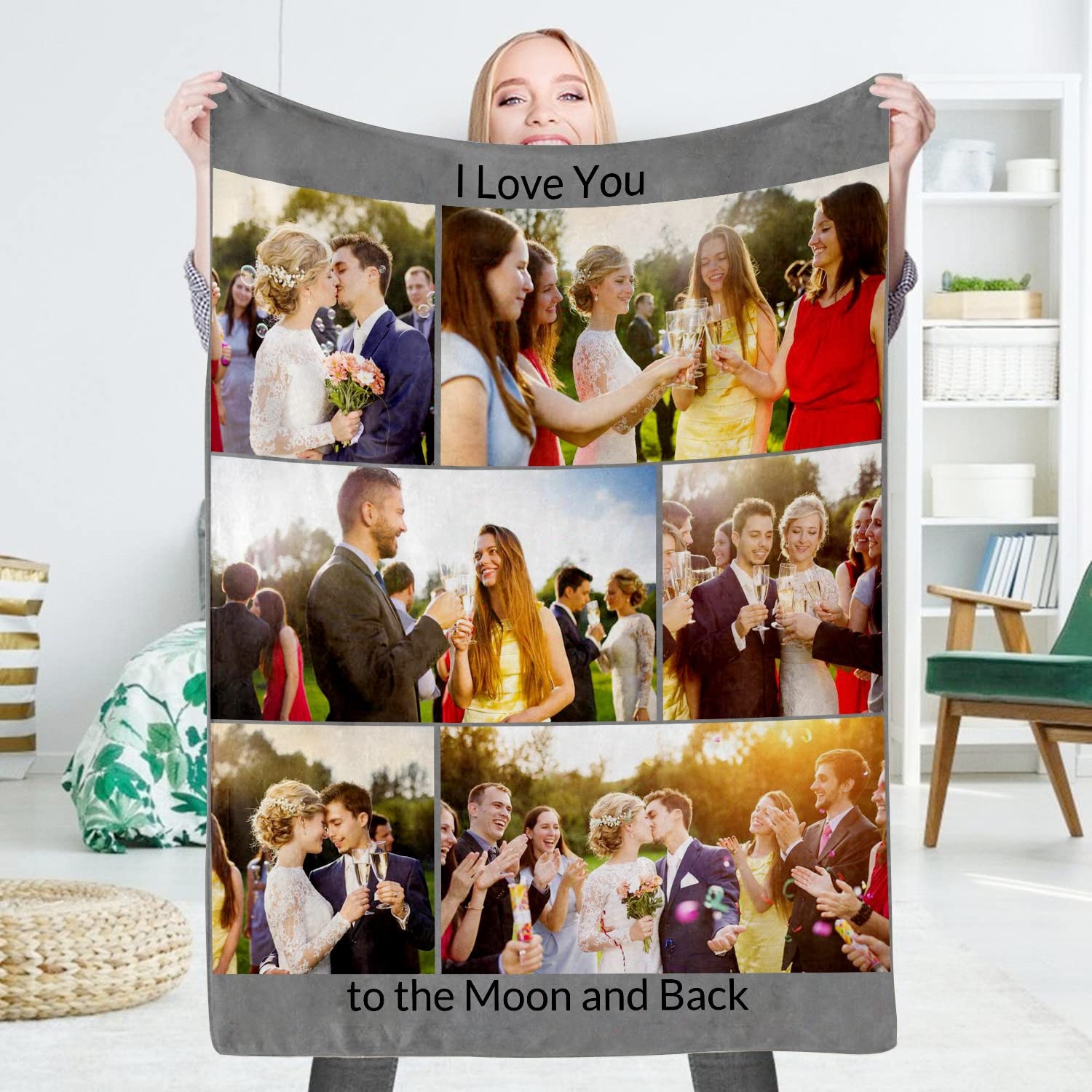 Custom Blanket with Photo， Funny Gifts for Boyfriend,Dad,Mom,Friends,New Year,Birthday