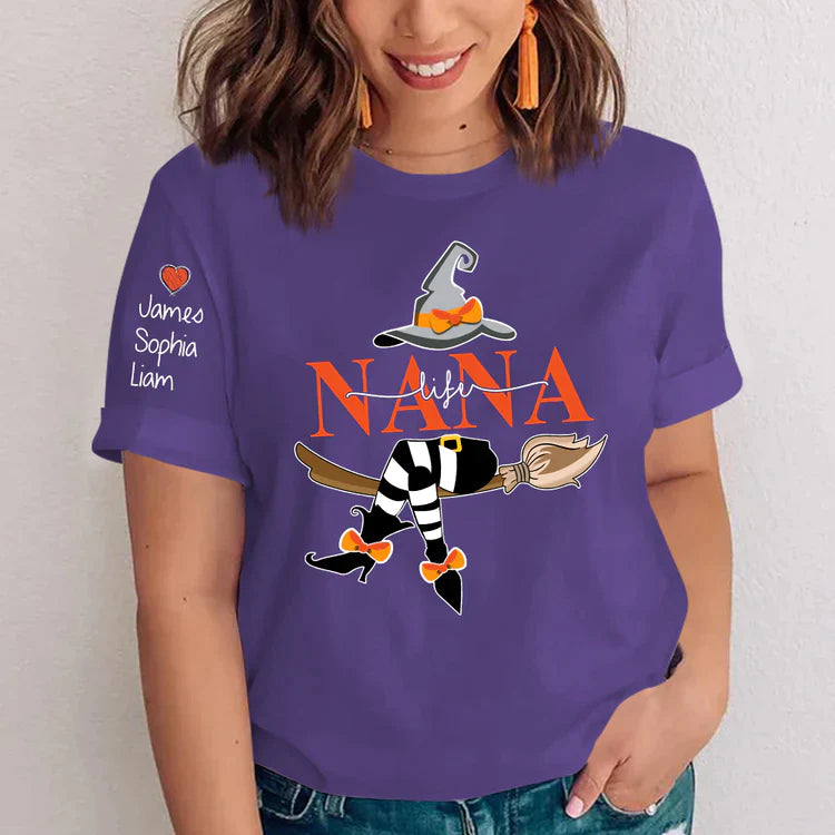 Personalized Nana Life Witch Shirt, Custom Grandma Halloween Gift