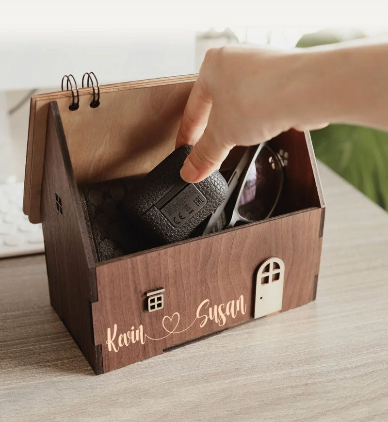 Personalized Couple Name House Storage Box Calendar, Valentine Gift for Couple