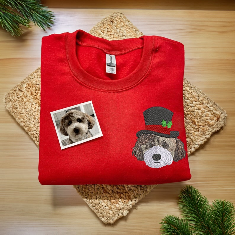 Dog Christmas Embroidered Sweatshirt,Christmas Gifts for Dog Lovers,Merry Dogmas