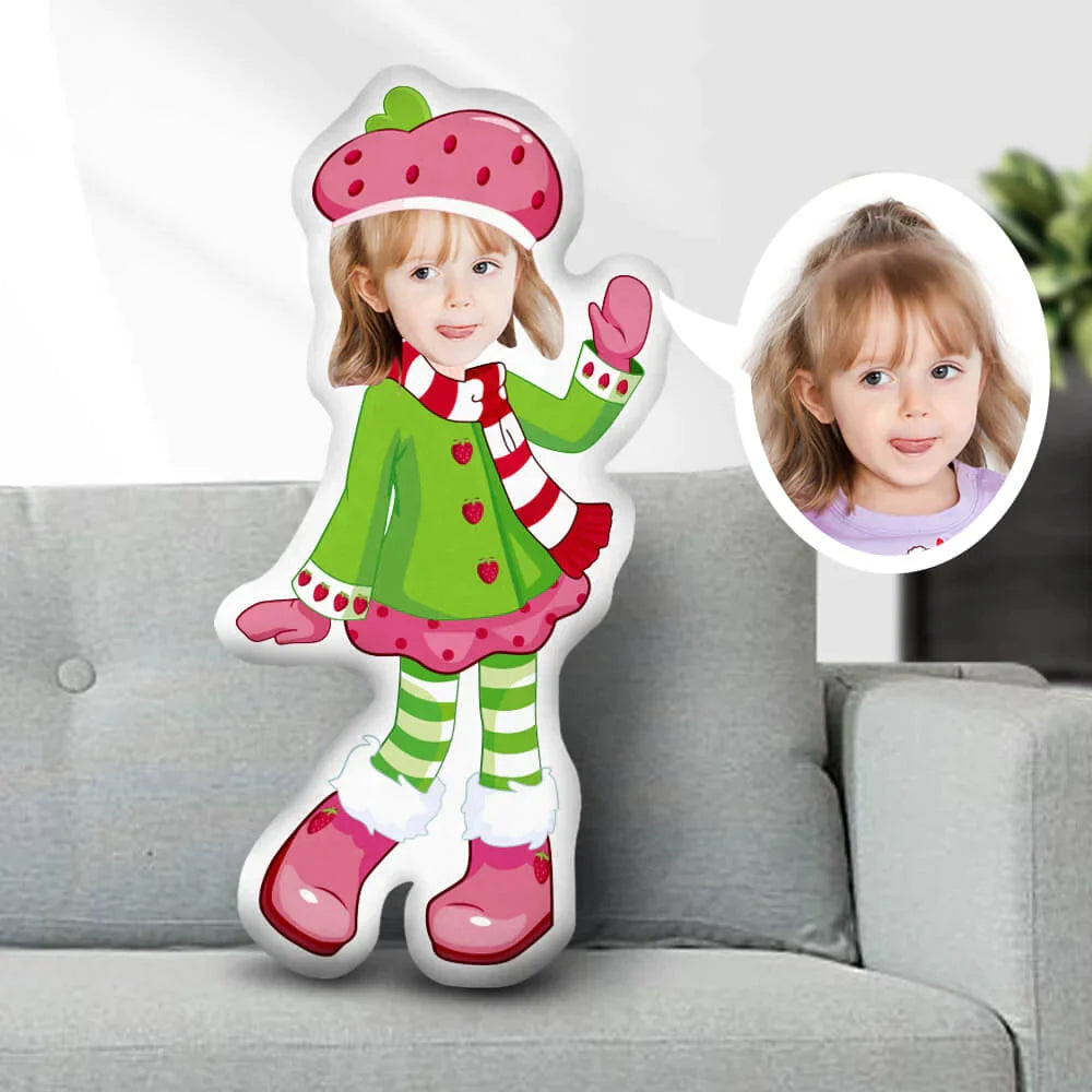 Custom Pillow Face Body Pillow Christmas Girl with Pink Beret Personalized Photo Pillow Gift Pillow Toy Throw Pillow MiniMe Pillow Dolls and Toys