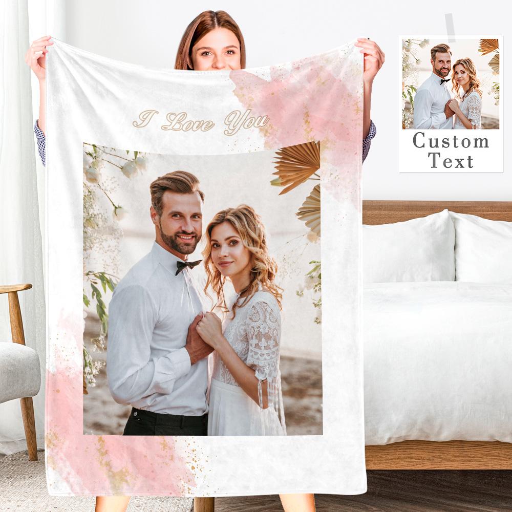 Personalized Photo Collage Blanket Soft Flannel Valentine's Gift