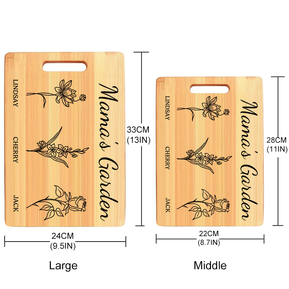 Mom's Garden is Her Children Customized Cutting Board