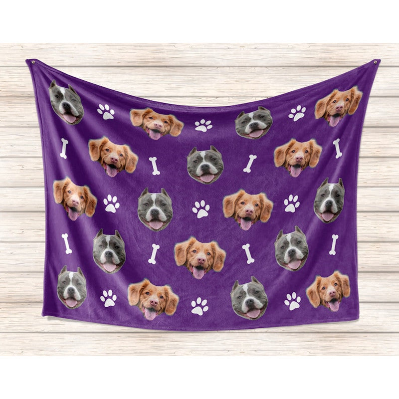 Customized Face Blankets, Personalized Pet Photo Blanket, Dog Blanket