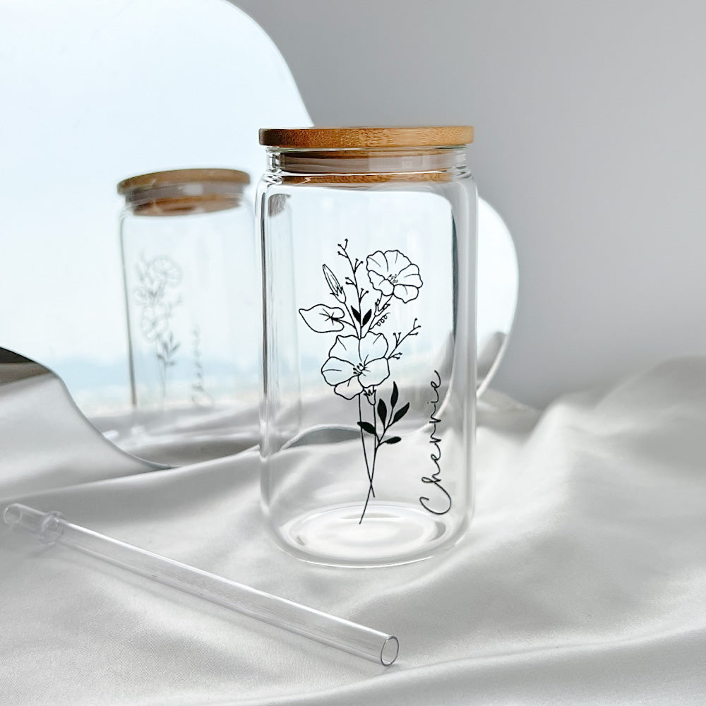 Personalized Iced Coffee Glass Tumbler