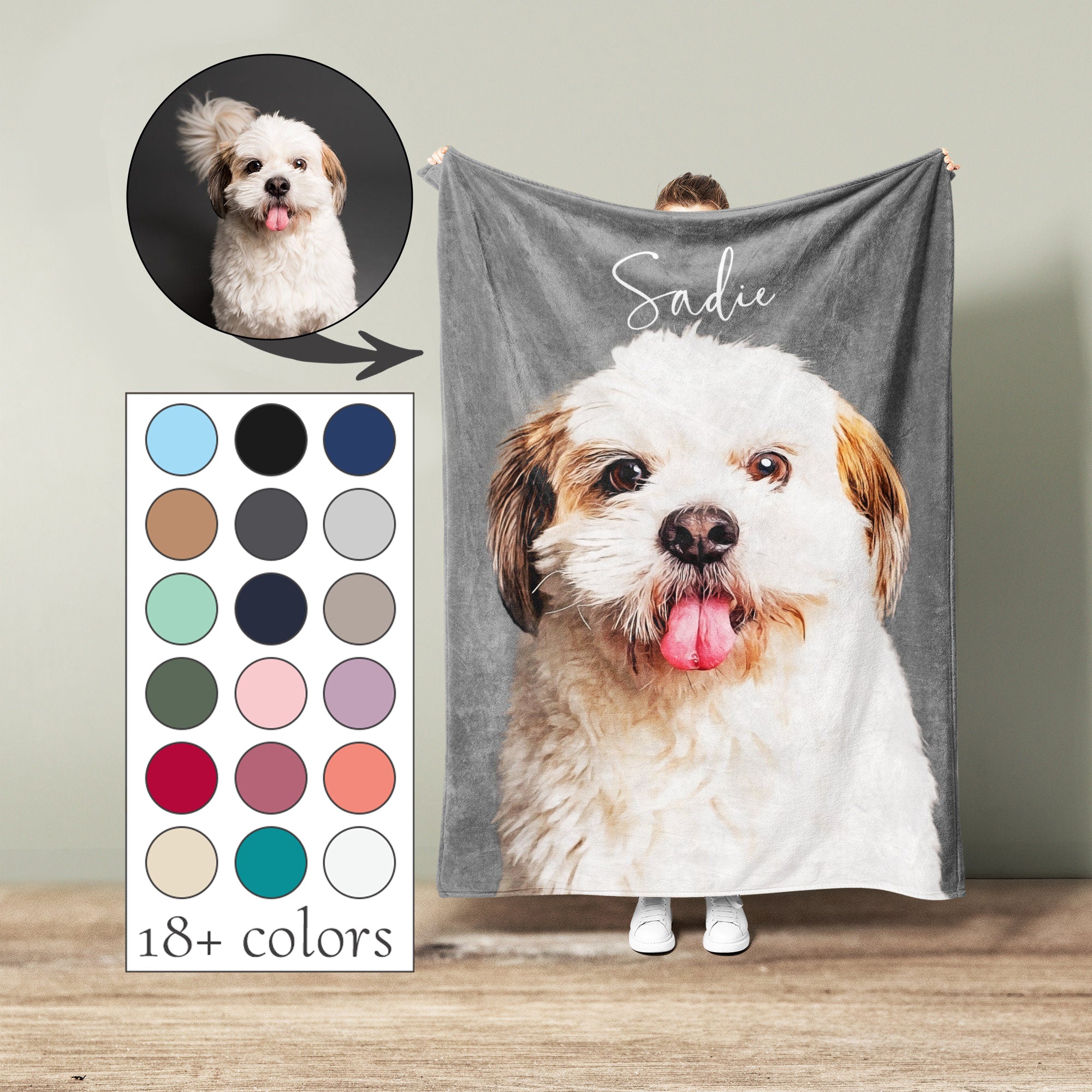 Custom Pet Blanket, Pet Photo Blanket, Personalized Pet Photo Blanket