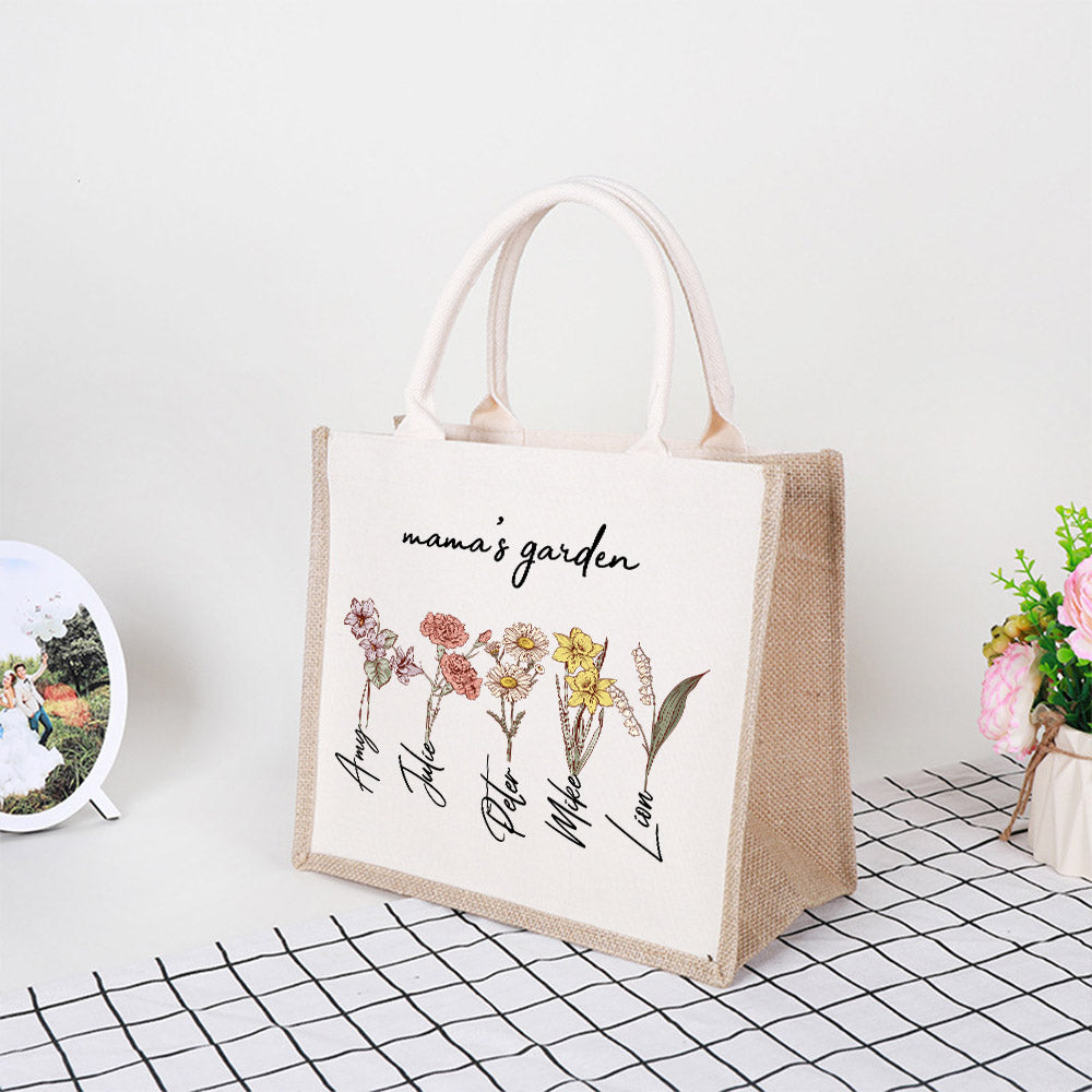 Mom's Garden is Her Children Customized Tote Bags