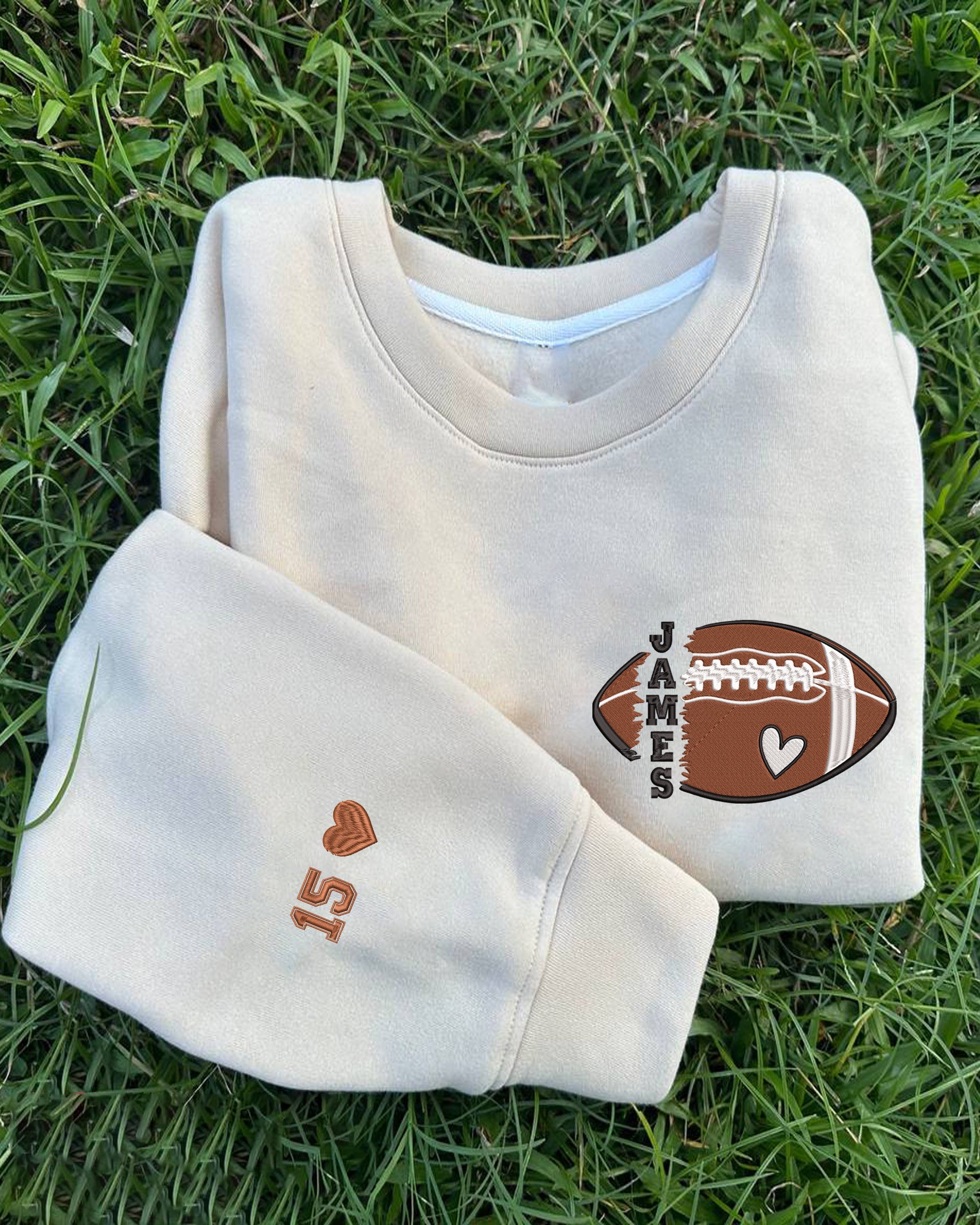 Personalized Embroidered Football Sweatshirt