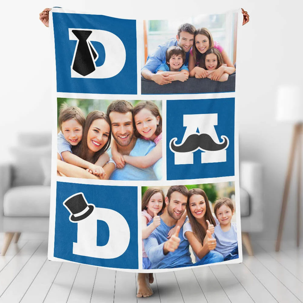 💖For Dad Blanket👨Custom Blankets Personalized Photo Gift Blanket