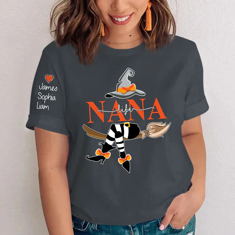 Personalized Nana Life Witch Shirt, Custom Grandma Halloween Gift