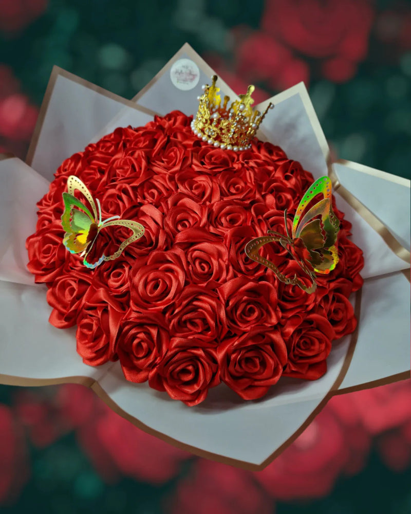 🌹Eternal Satin Ribbon Rose Bouquet 🌹- Best Gift to Lover