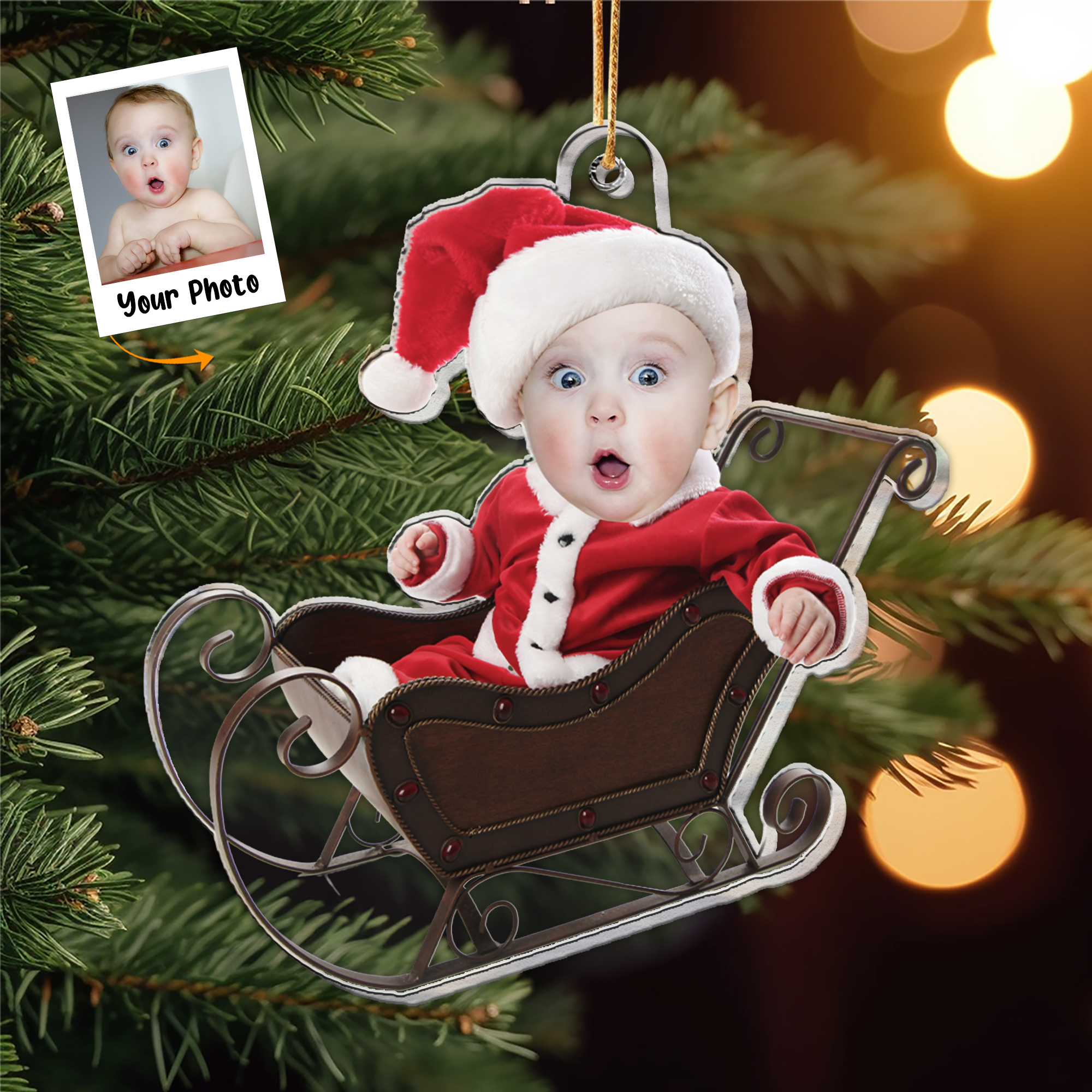 Adorable Newborn Baby - Personalized Acrylic Photo Ornament