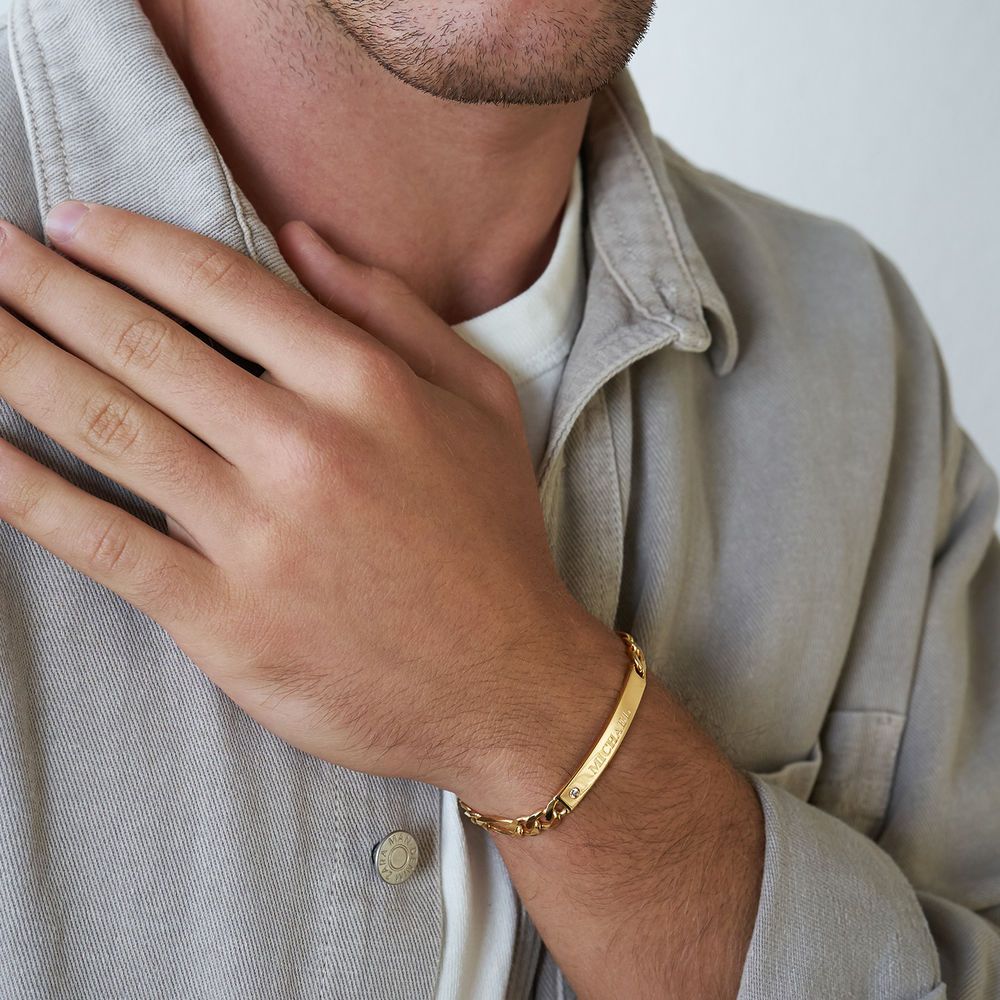 Bracelet for men in Sterling Silver with Diamond