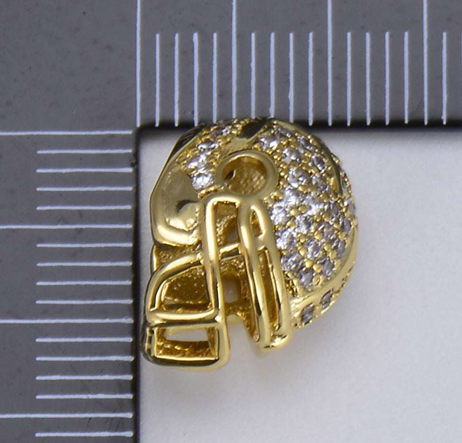 CZ Micro Pave American Football NFL Helmet Bead