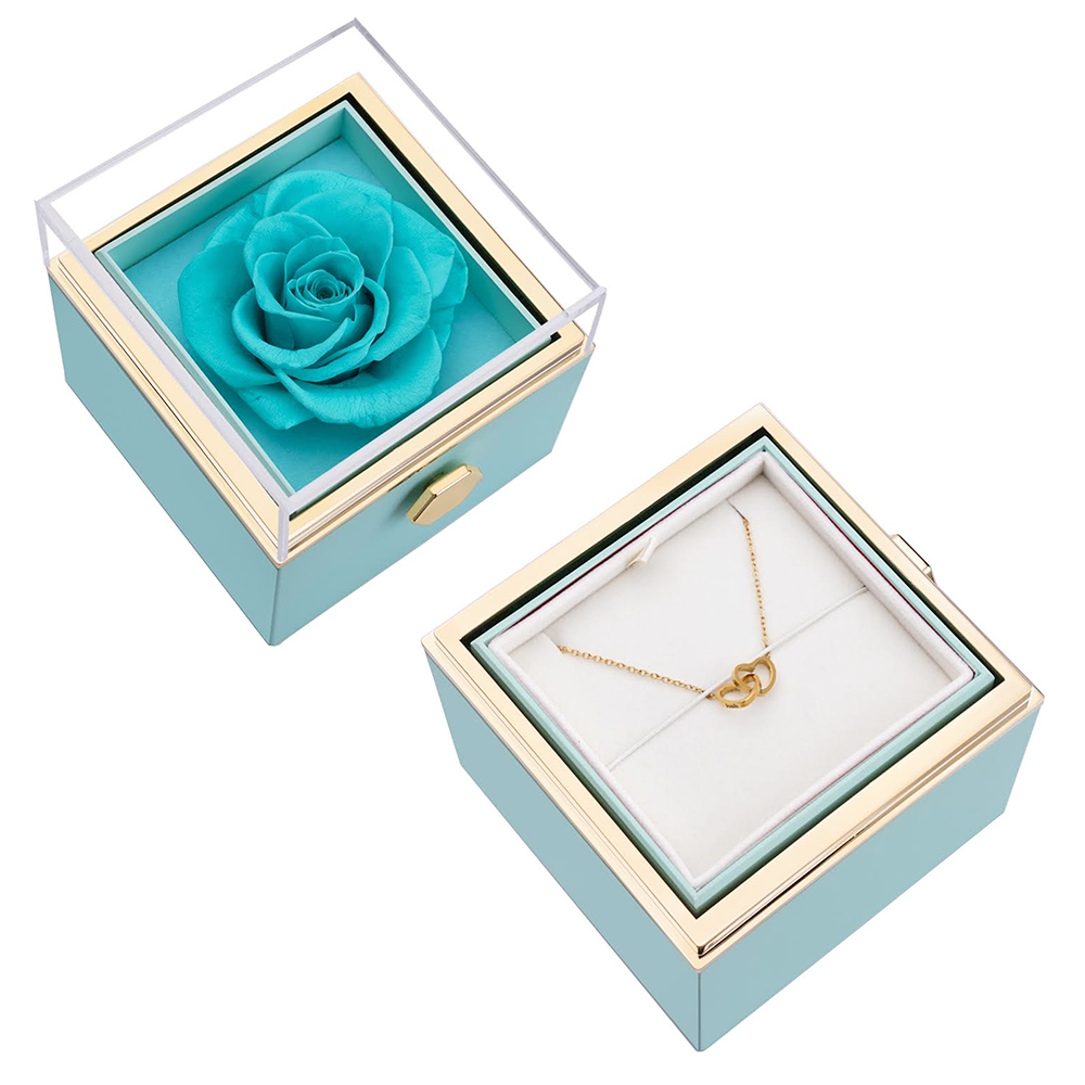 Eternal Rose Box - W/ Engraved Necklace & Real Rose - Valentine's Day