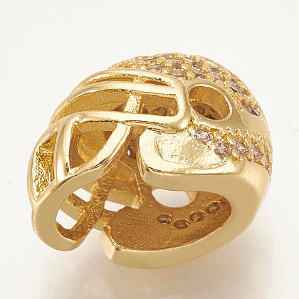 CZ Micro Pave American Football NFL Helmet Bead