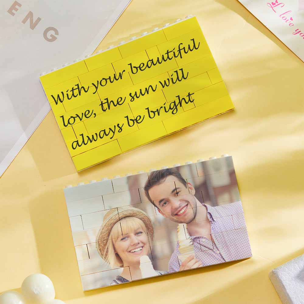 Personalized Building Block Puzzle Photo Brick Double Sided Photo Frame