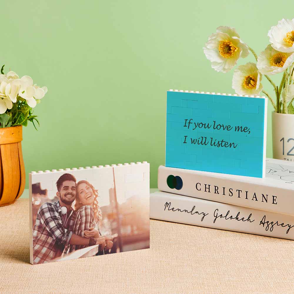 Personalized Building Block Puzzle Photo Brick Double Sided Photo Frame