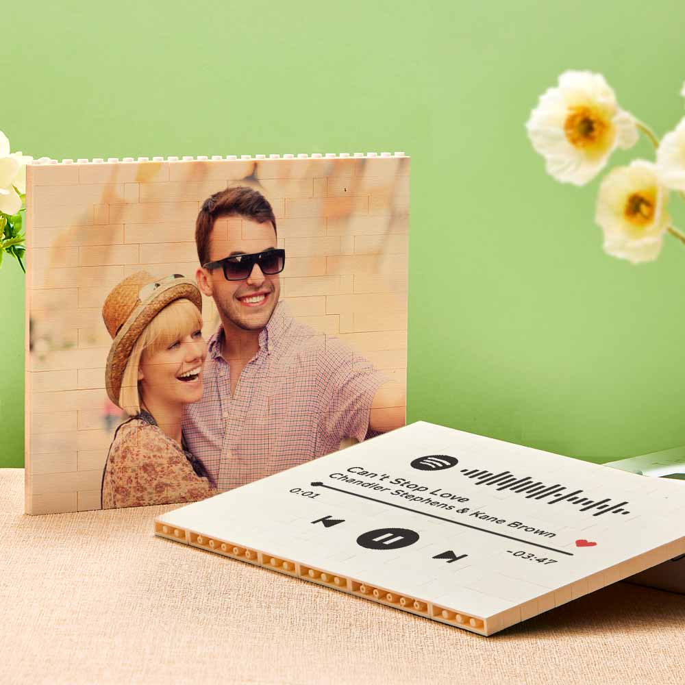 Personalized Building Block Puzzle Photo Brick Double Sided Photo Frame