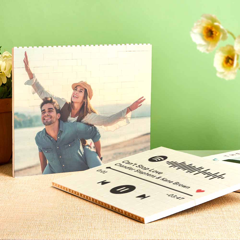 Personalized Building Block Puzzle Photo Brick Double Sided Photo Frame