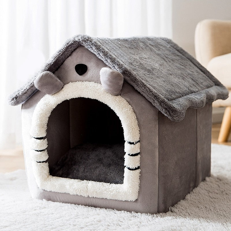 🐶Foldable dog house for dogs and cats, includes a relaxing and soft mat.