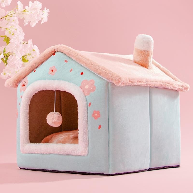 🐶Foldable dog house for dogs and cats, includes a relaxing and soft mat.