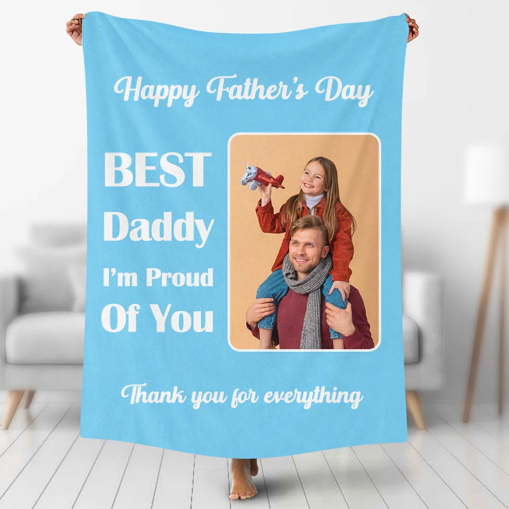 💖For Dad Blanket👨Custom Blankets Personalized Photo Style Blanket