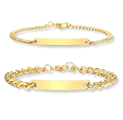 Engraved Couples Bracelet Set