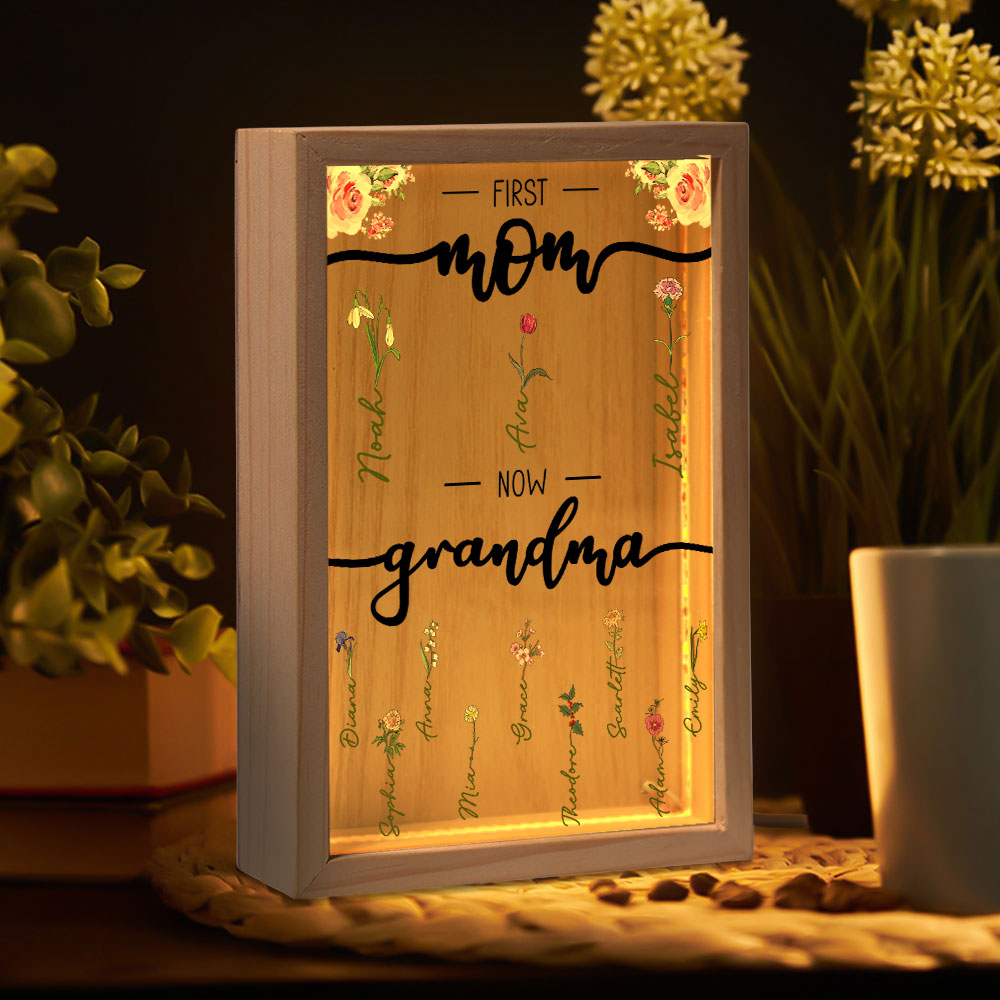 First Mom Now Grandma - Personalized Frame Light Box