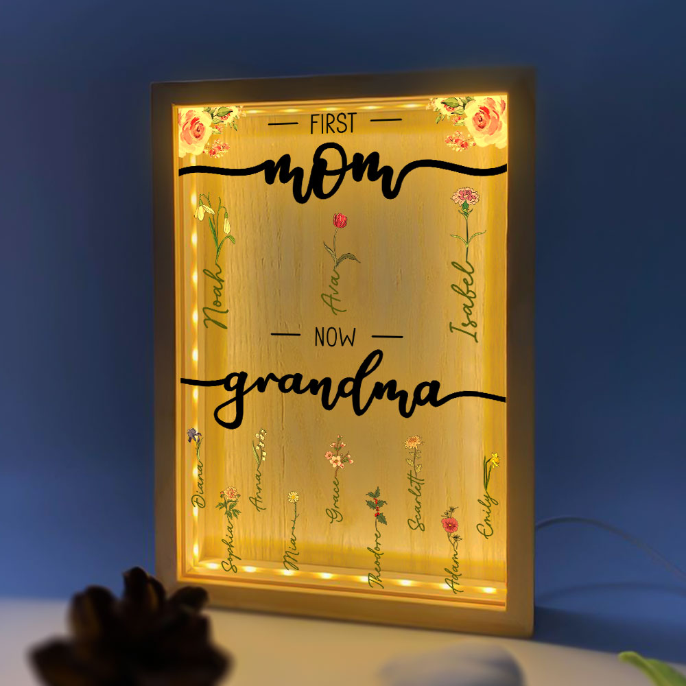 First Mom Now Grandma - Personalized Frame Light Box