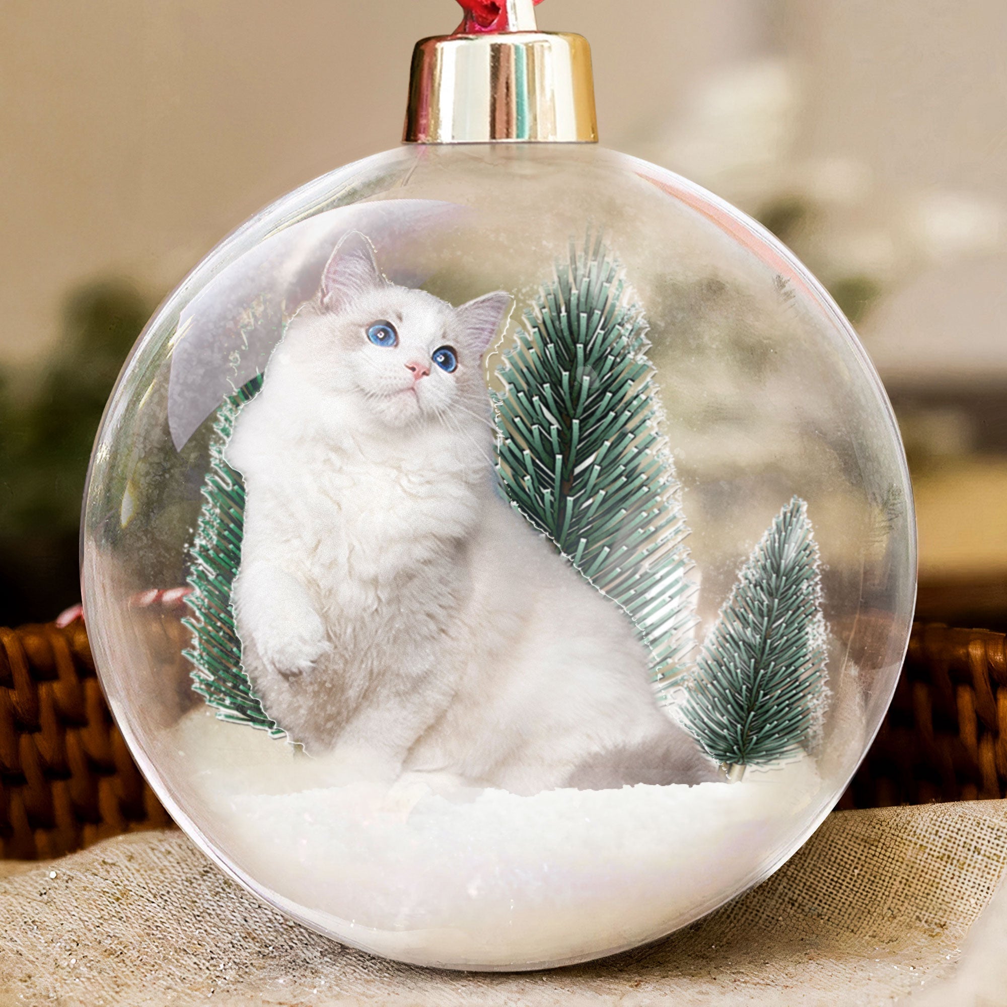 Gift For Cat Lovers Cat Mom Cat Dad - Personalized Christmas Ball Photo Ornament