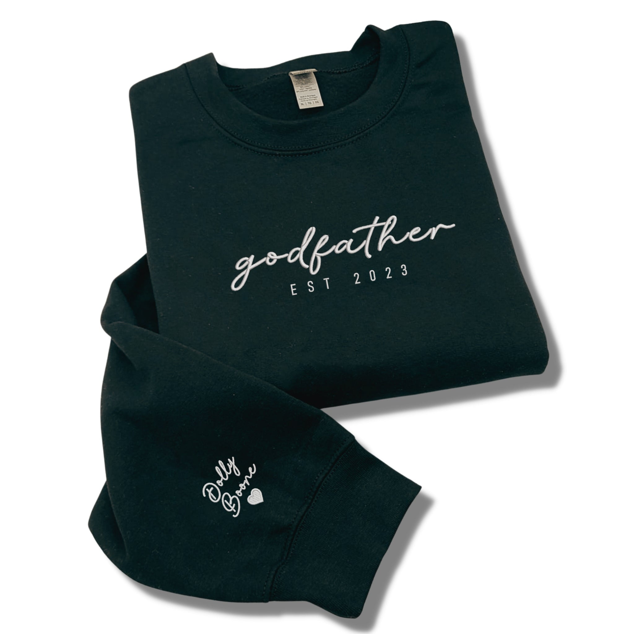 Custom Godfather Crewneck Embroidered with Kid Name