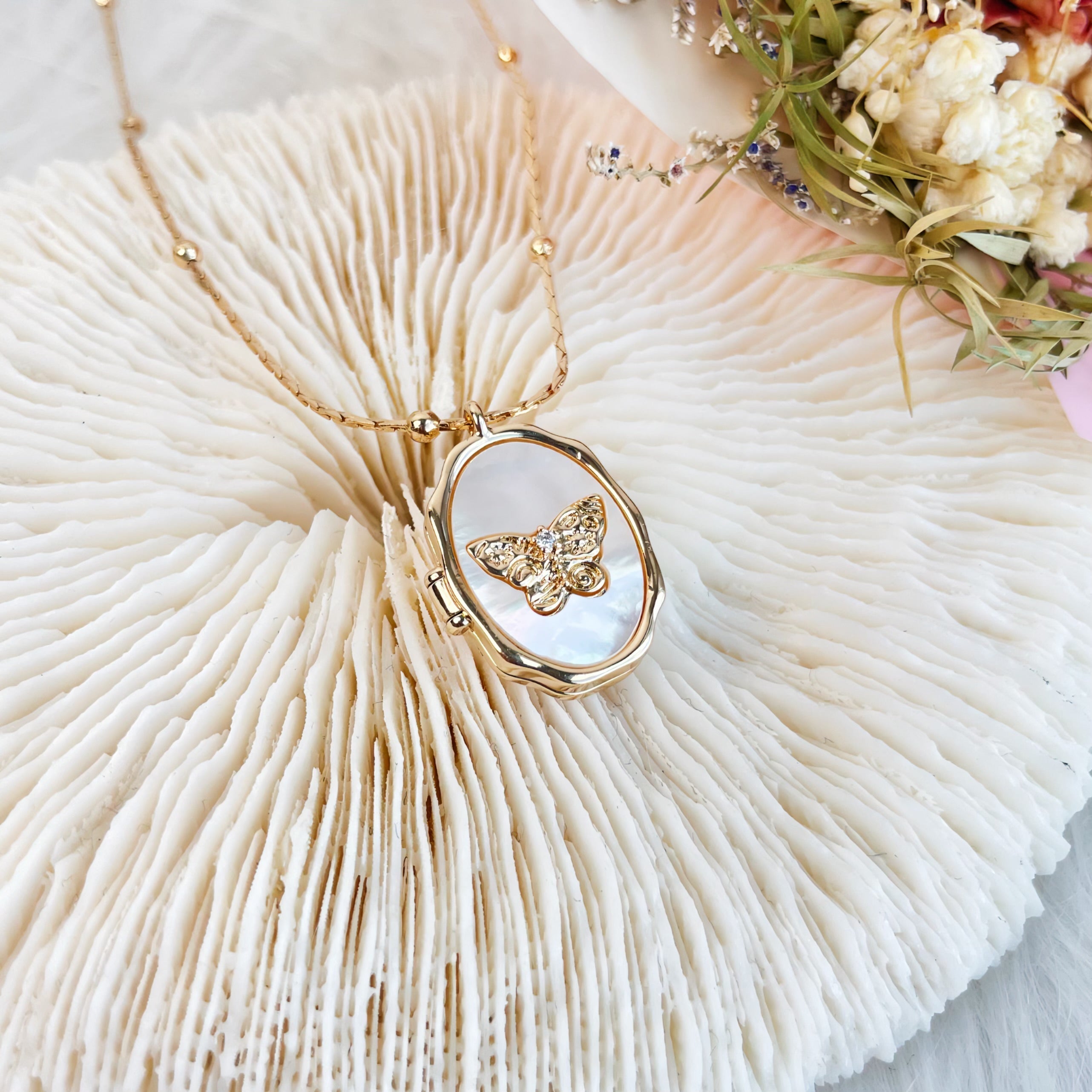 Pearl Locket Necklace