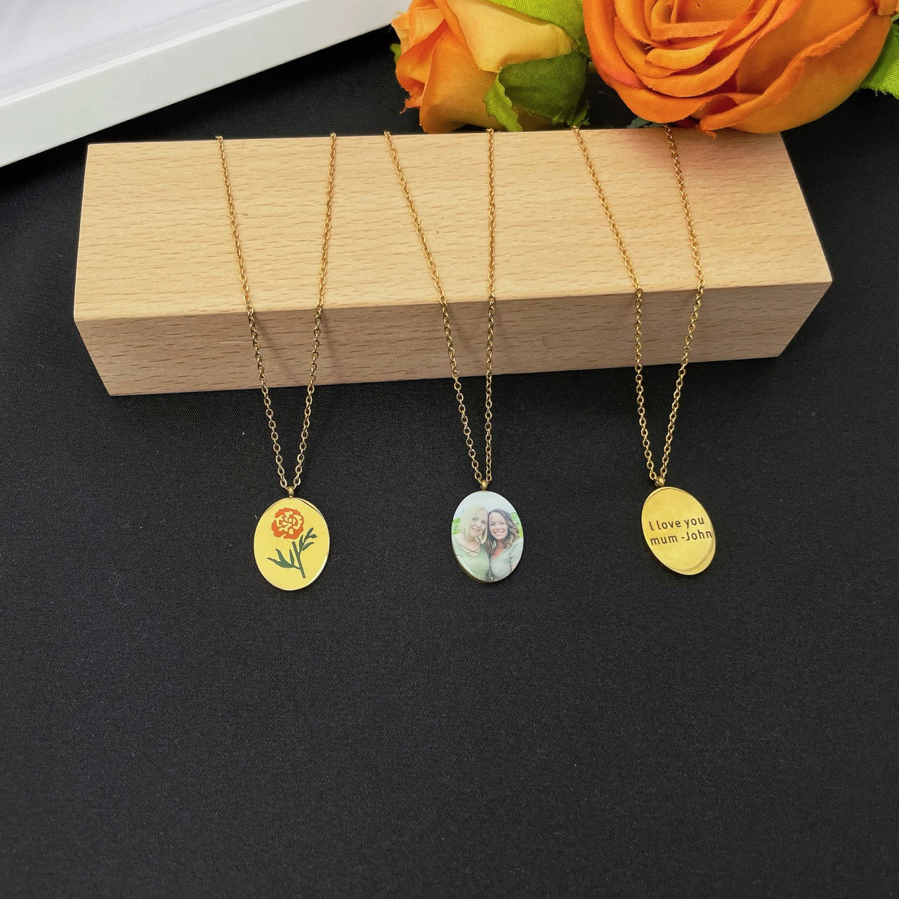 Custom Colorful Birth Month Flower Necklace