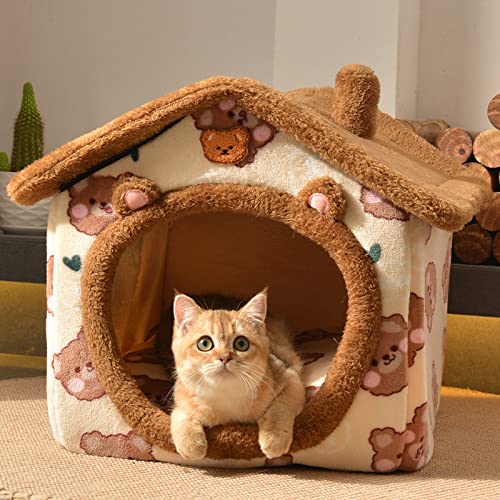 🐶Foldable dog house for dogs and cats, includes a relaxing and soft mat..