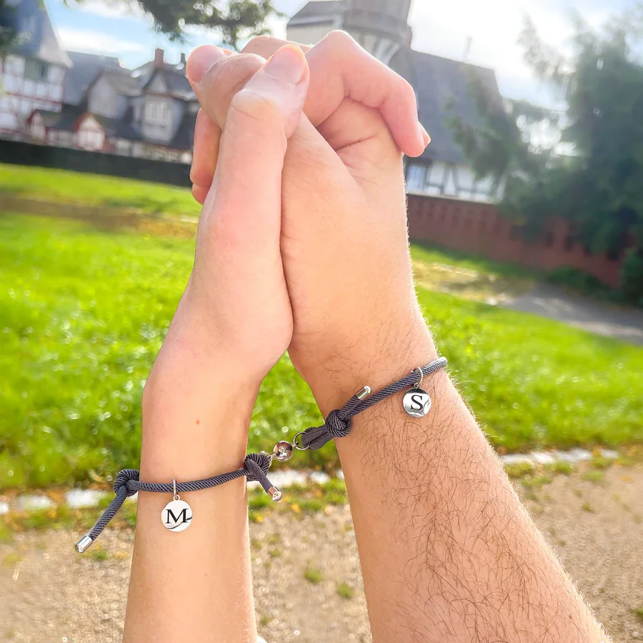 Magnetic Couple Bracelets With Letters