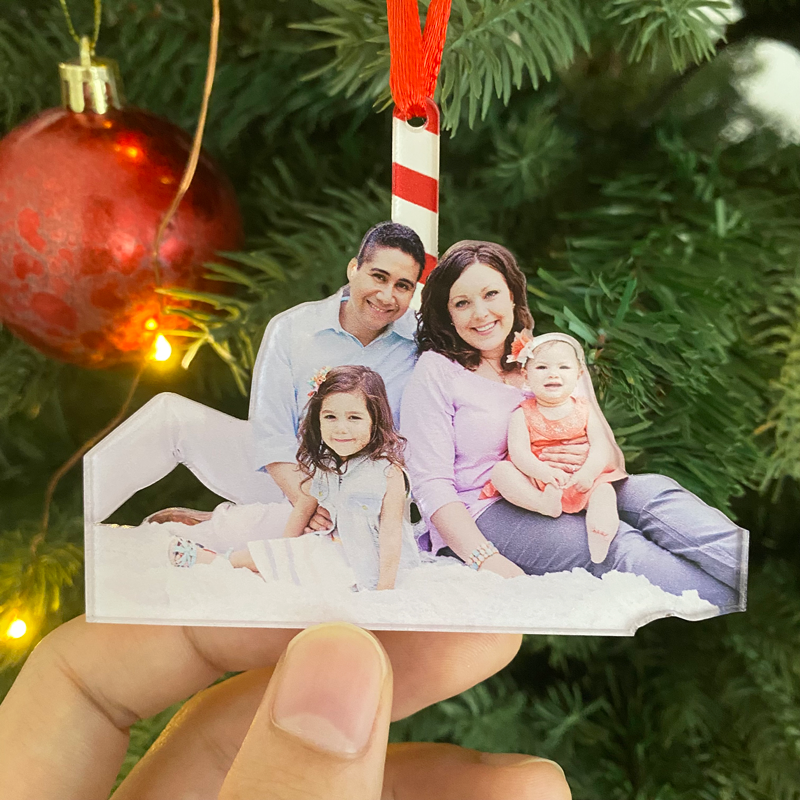 Custom Photo Ornament, Personalized Acrylic Shape Ornament, Family Gifts