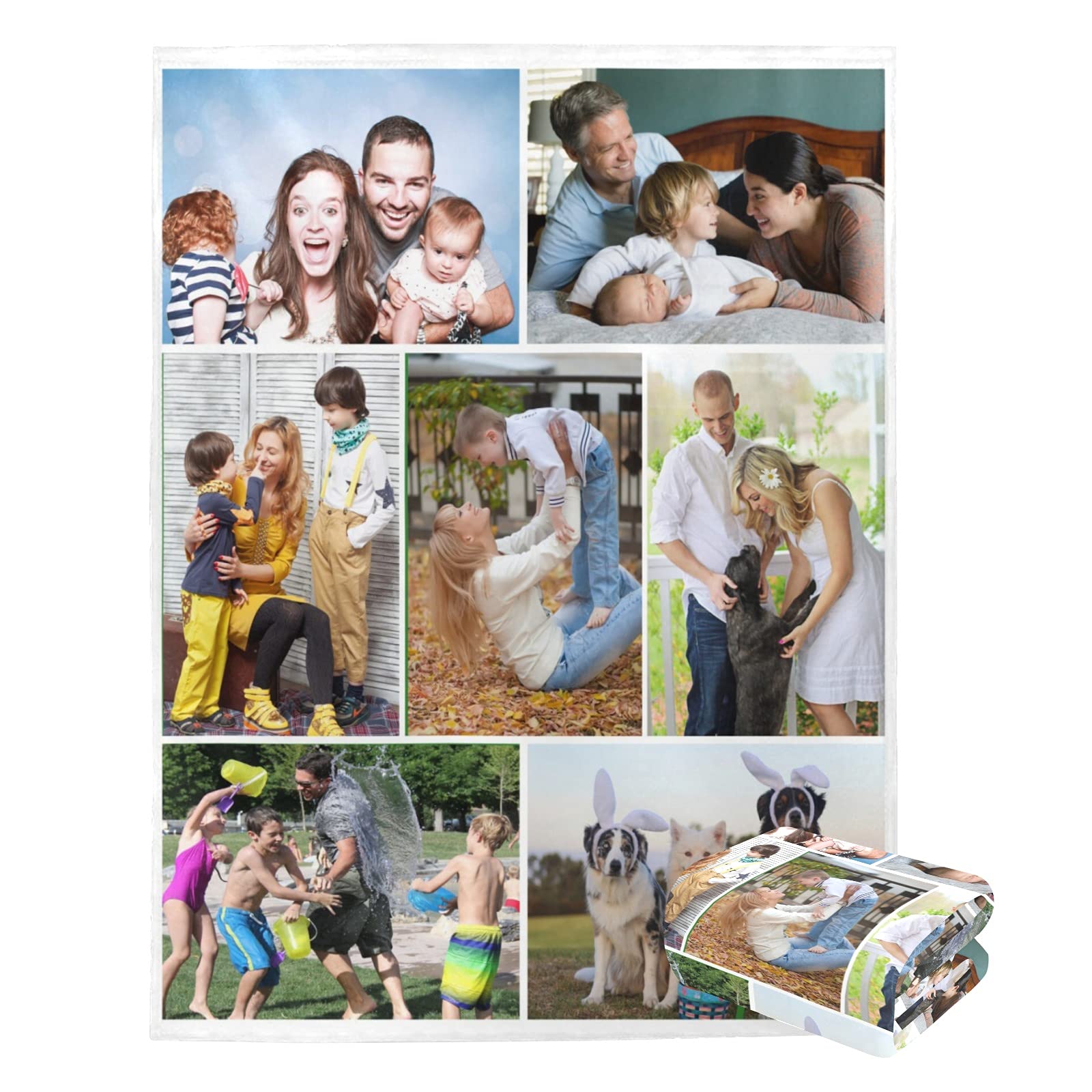 Custom Blanket with Photo， Funny Gifts for Boyfriend,Dad,Mom,Friends,New Year,Birthday