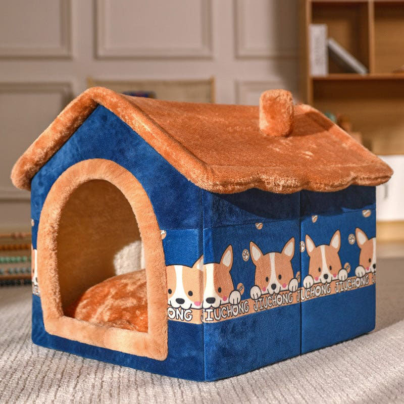 Dog/Cat  Bed - Blue Corgis