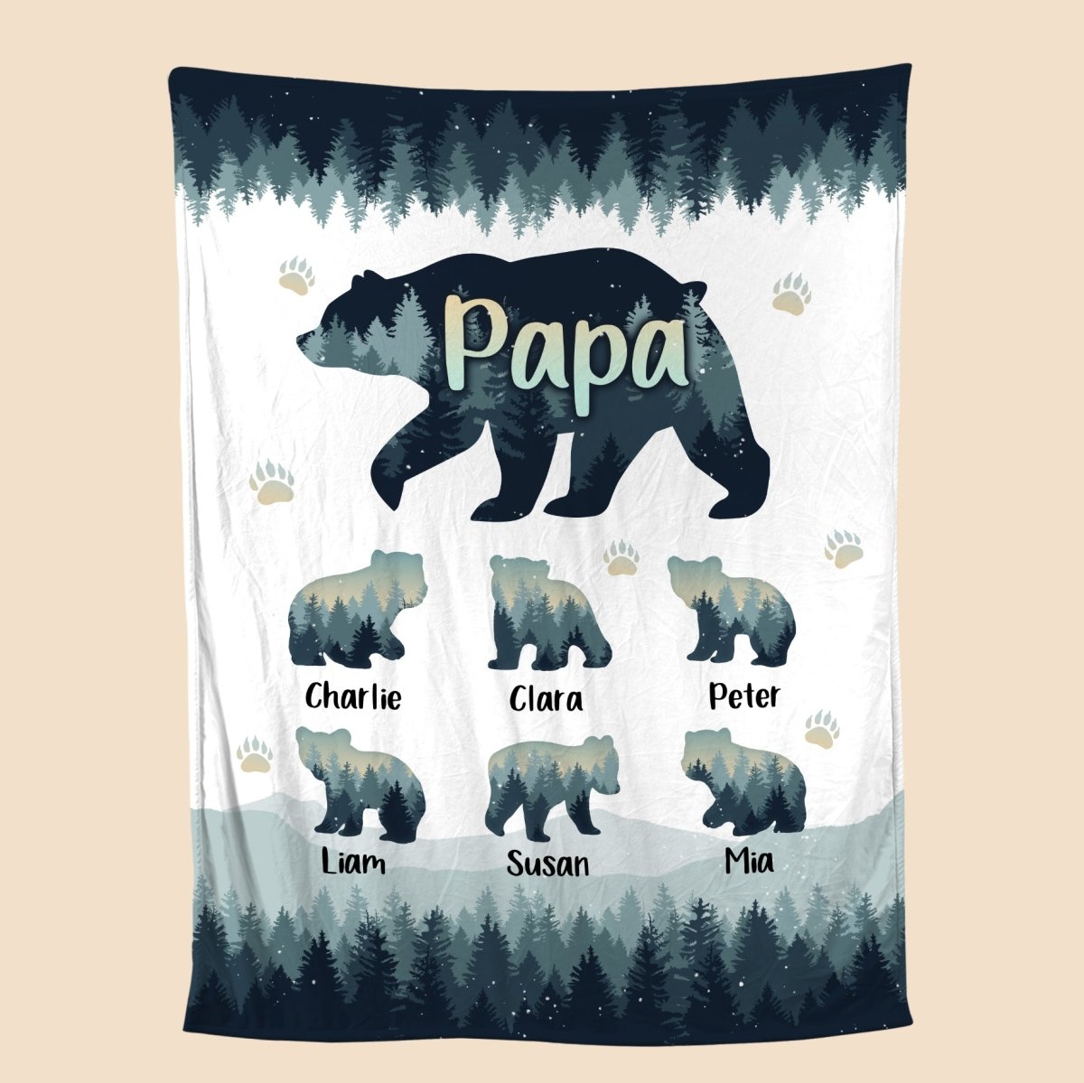 💖For Dad Blanket👨Papa Bear - Personalized Blanket - Best Gift For Father