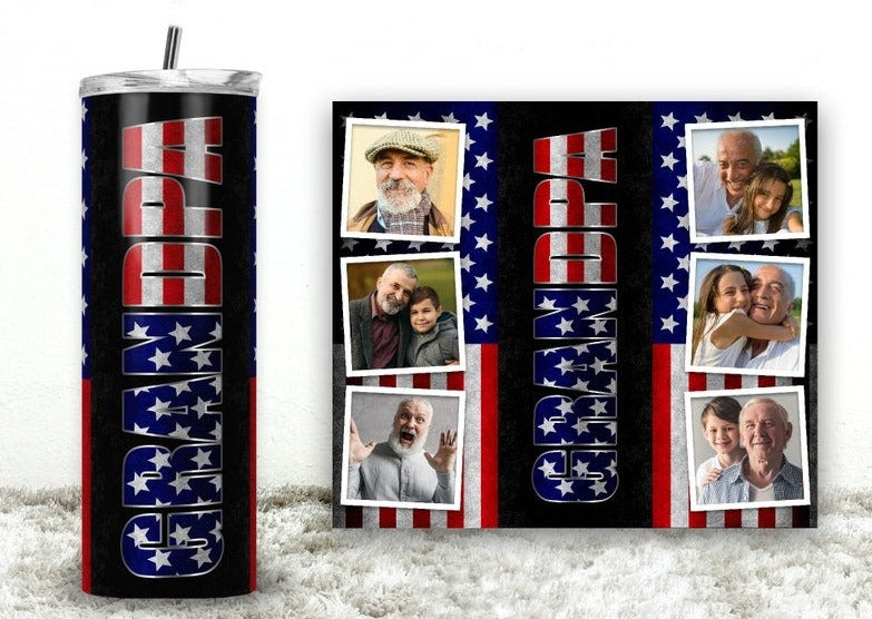 Patriot Grandpa- Personalized Father's Day Gift