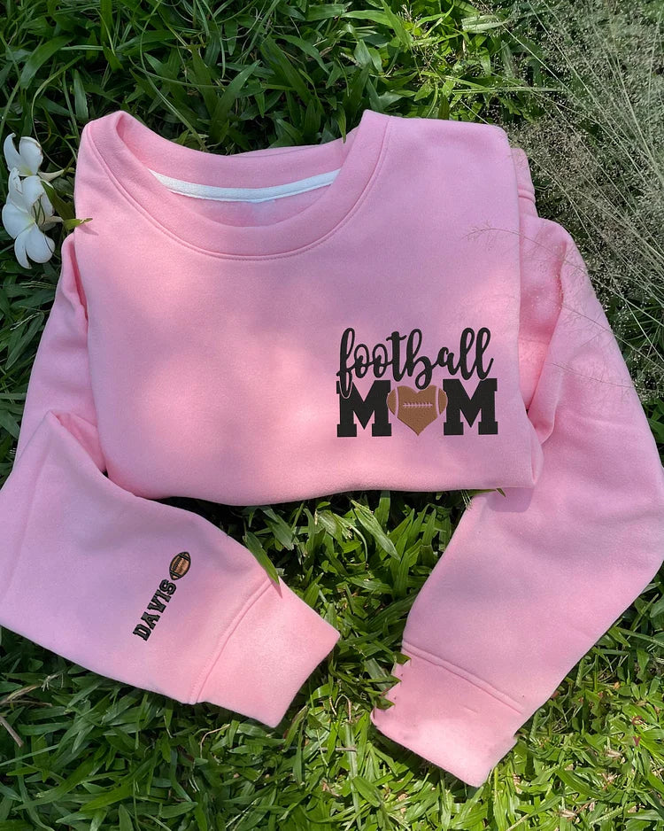 Personalized Embroidered Football Mom Sweatshirt