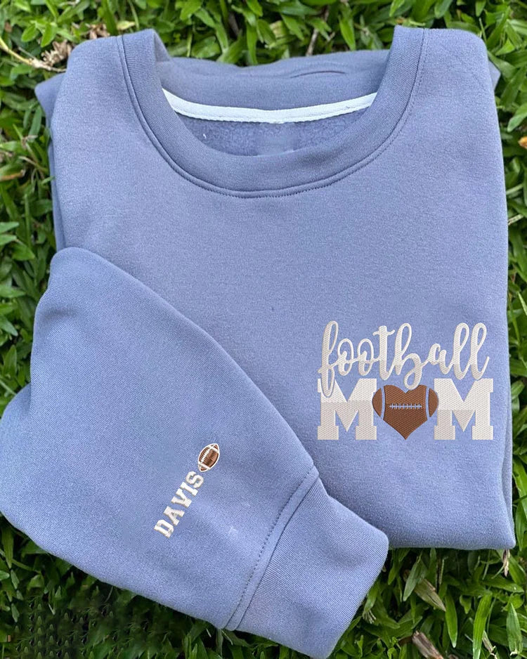 Personalized Embroidered Football Mom Sweatshirt